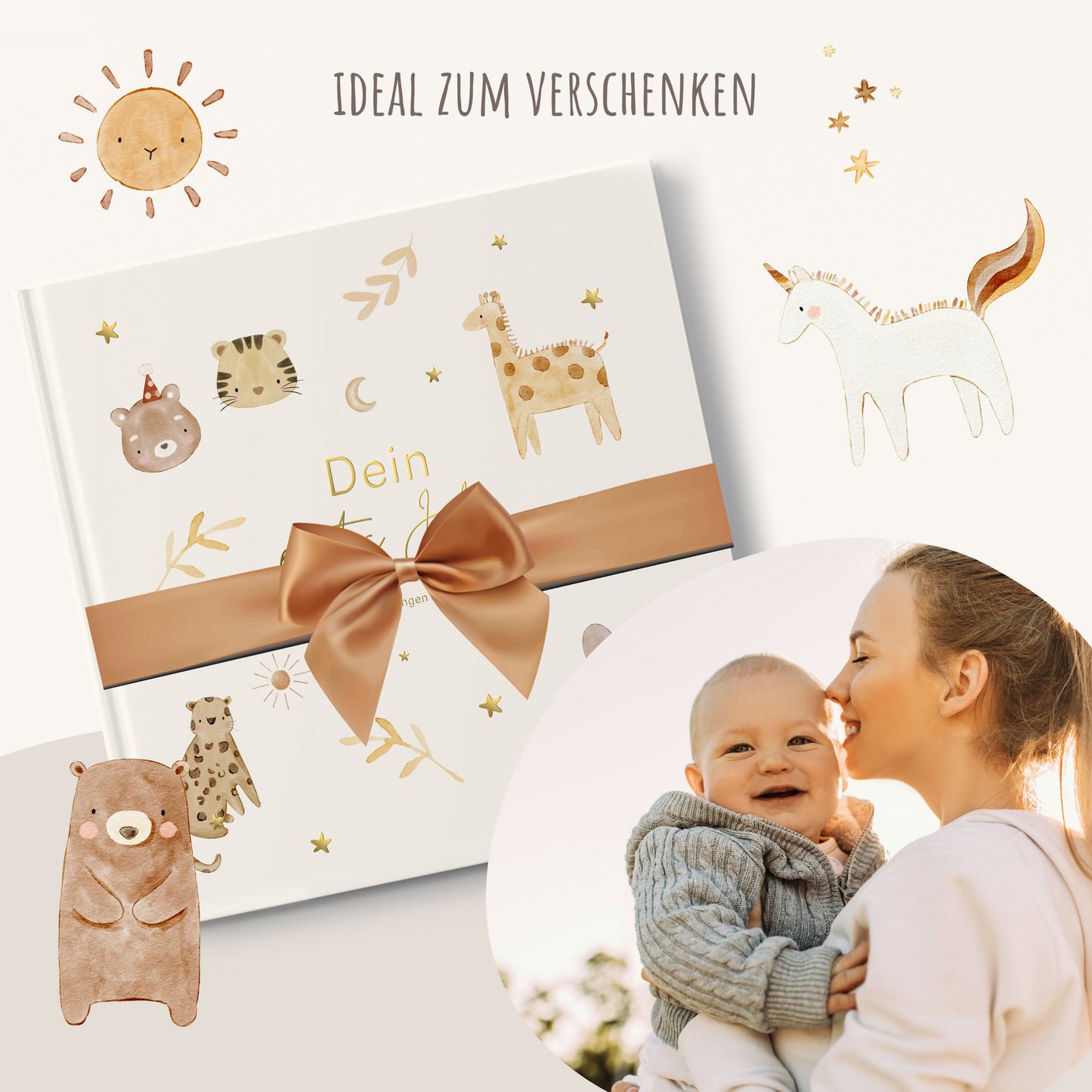 Babyalbum Dein erstes Jahr | beige