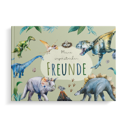 Freundebuch_Kinder_Kindergarten_Schule_Dino_grün