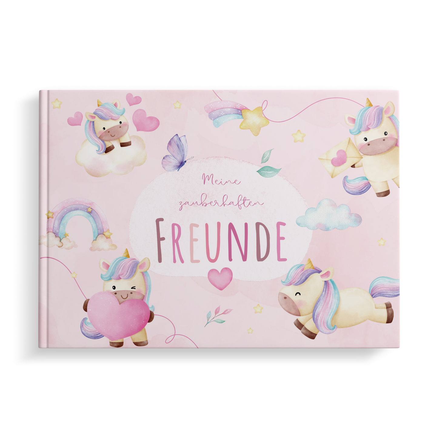 Freundebuch_Kinder_Kindergarten_Schule_Einhorn_pink