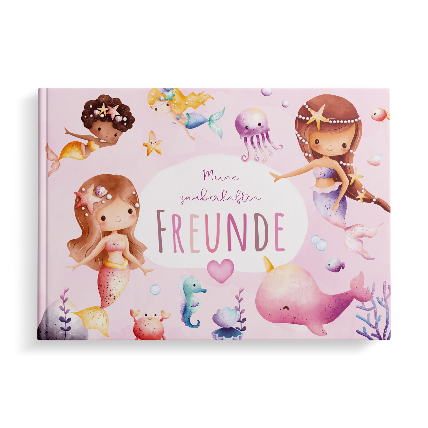 Freundebuch_Kinder_Kindergarten_Schule_Meerjungfrauen_pink