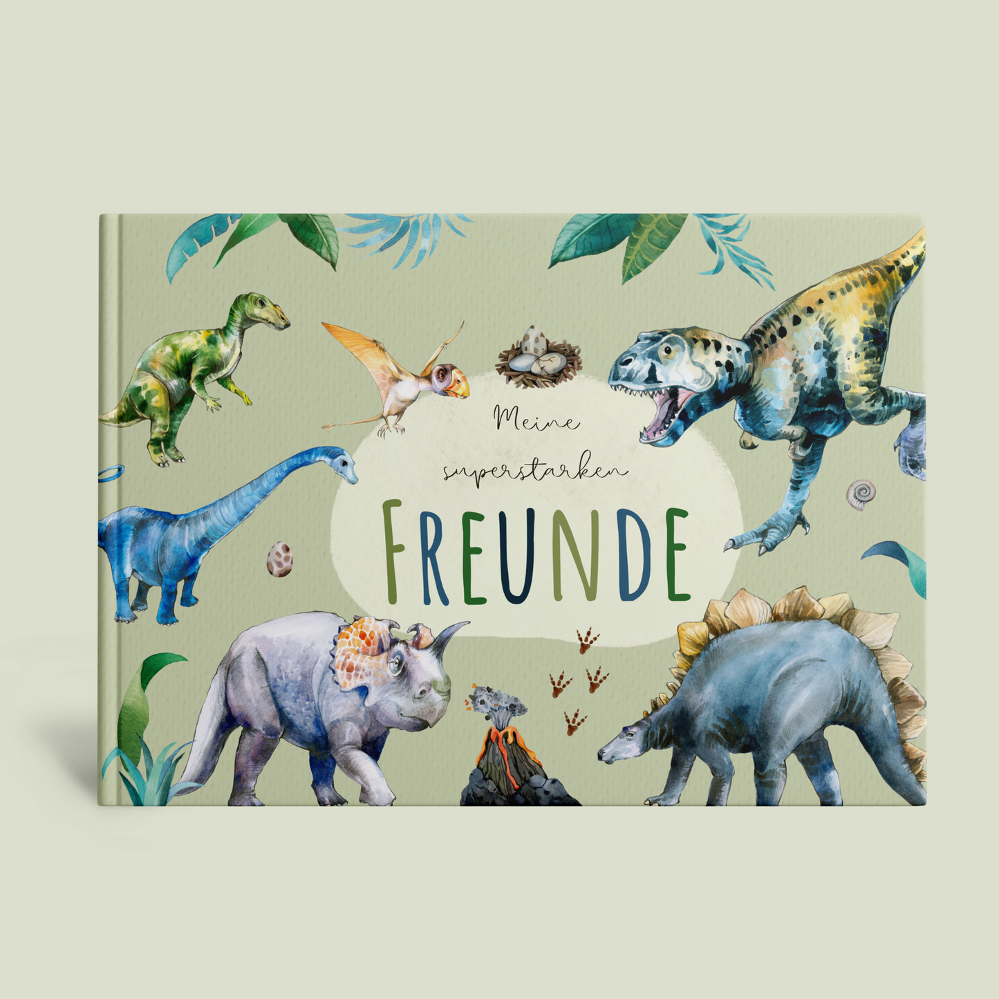 Freundebuch_Kinder_Kindergarten_Schule_Dino_grün