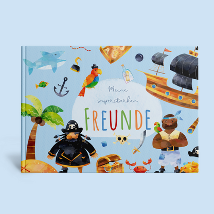 Freundebuch_Kinder_Kindergarten_Schule_Piraten_blau