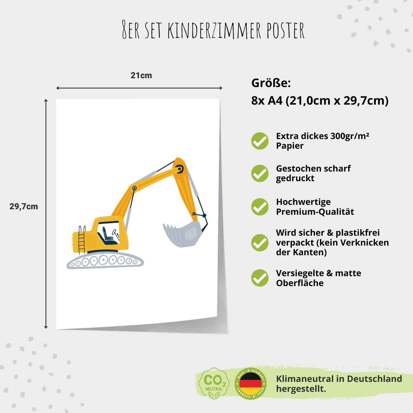 Kinderzimmerposter_Bagger_A4_8er_Set