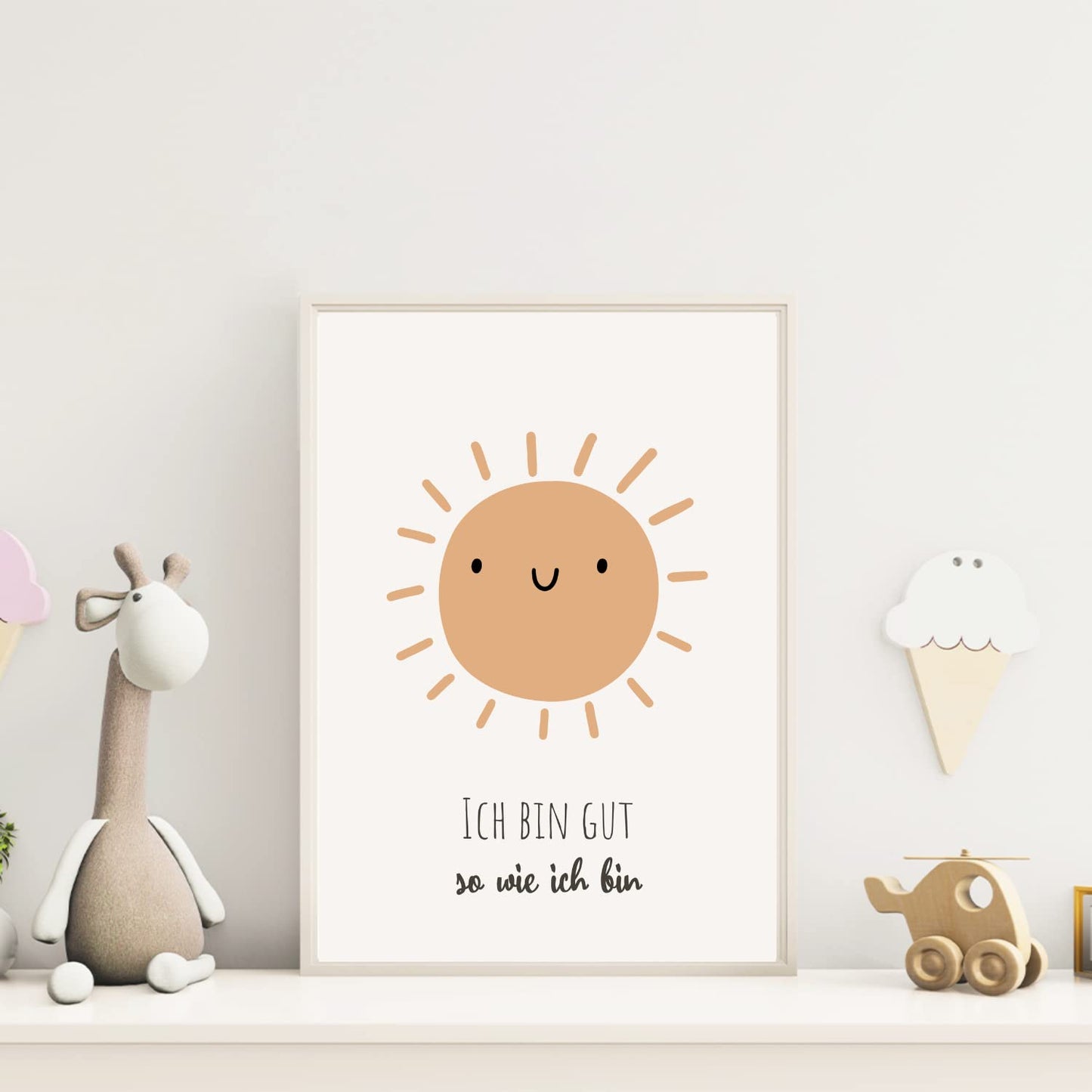 Kinderzimmerposter_Süße_Tiere_A4_4er_Set_beige_Affirmationen