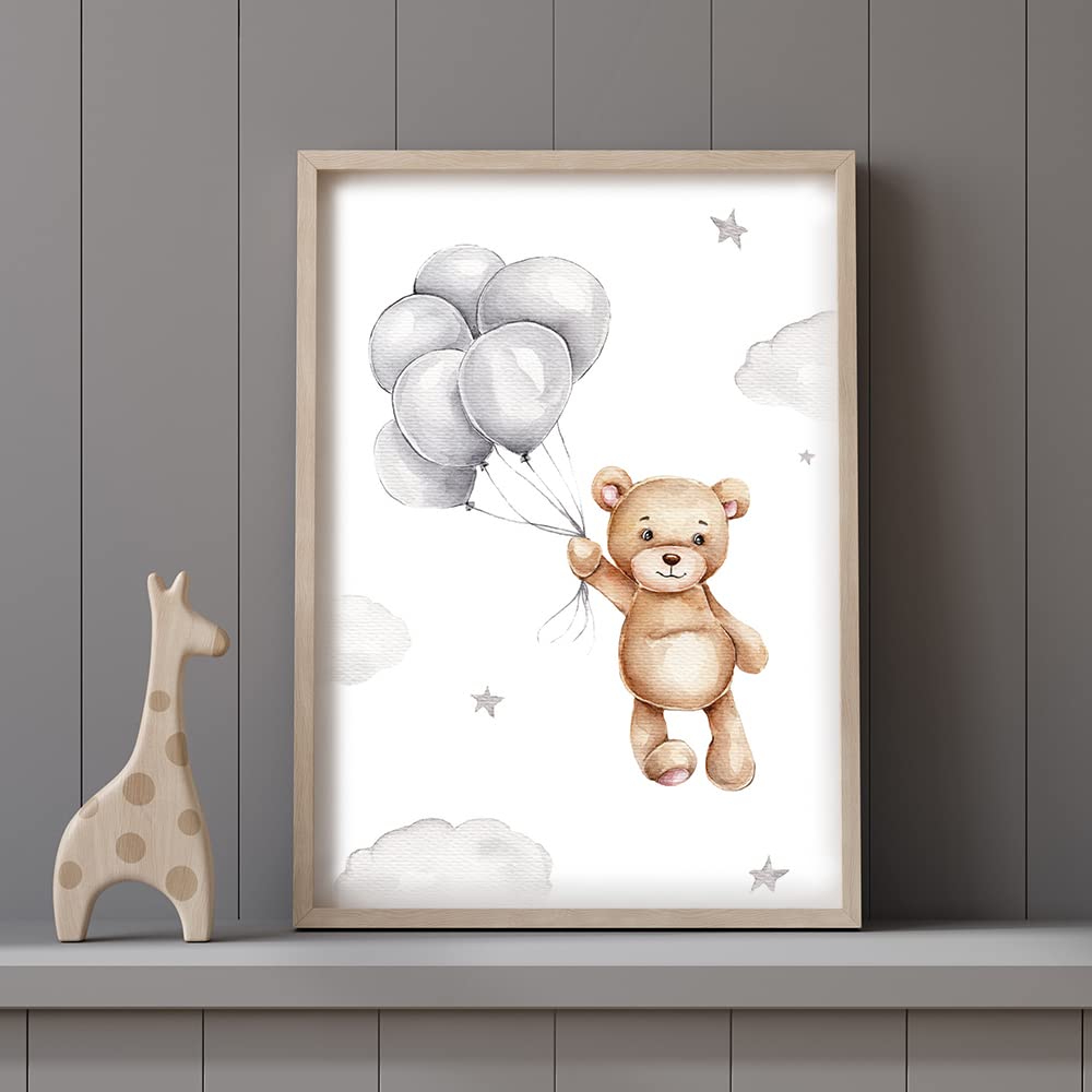 Kinderzimmerposter_Bär_Regenbogen_A4_beige