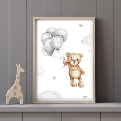 Kinderzimmerposter_Bär_Regenbogen_A4_beige