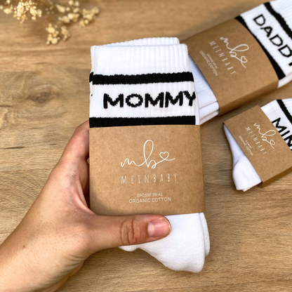 Tennissocken_Retro_schwarz_weiß_Mommy_Mini_Daddy_3er_set_Geschenk