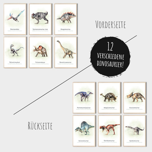 Kinderzimmerposter_Dinosaurier_6er_Set_doppelseitig