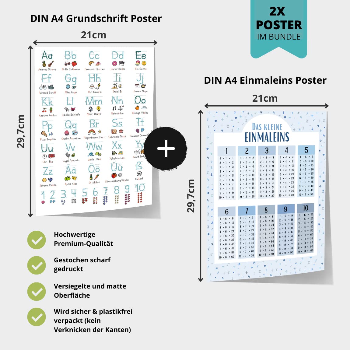 Kinderzimmerposter_Lernposter_Einmaleins_Grundschrift_blau_A4_2er_Set