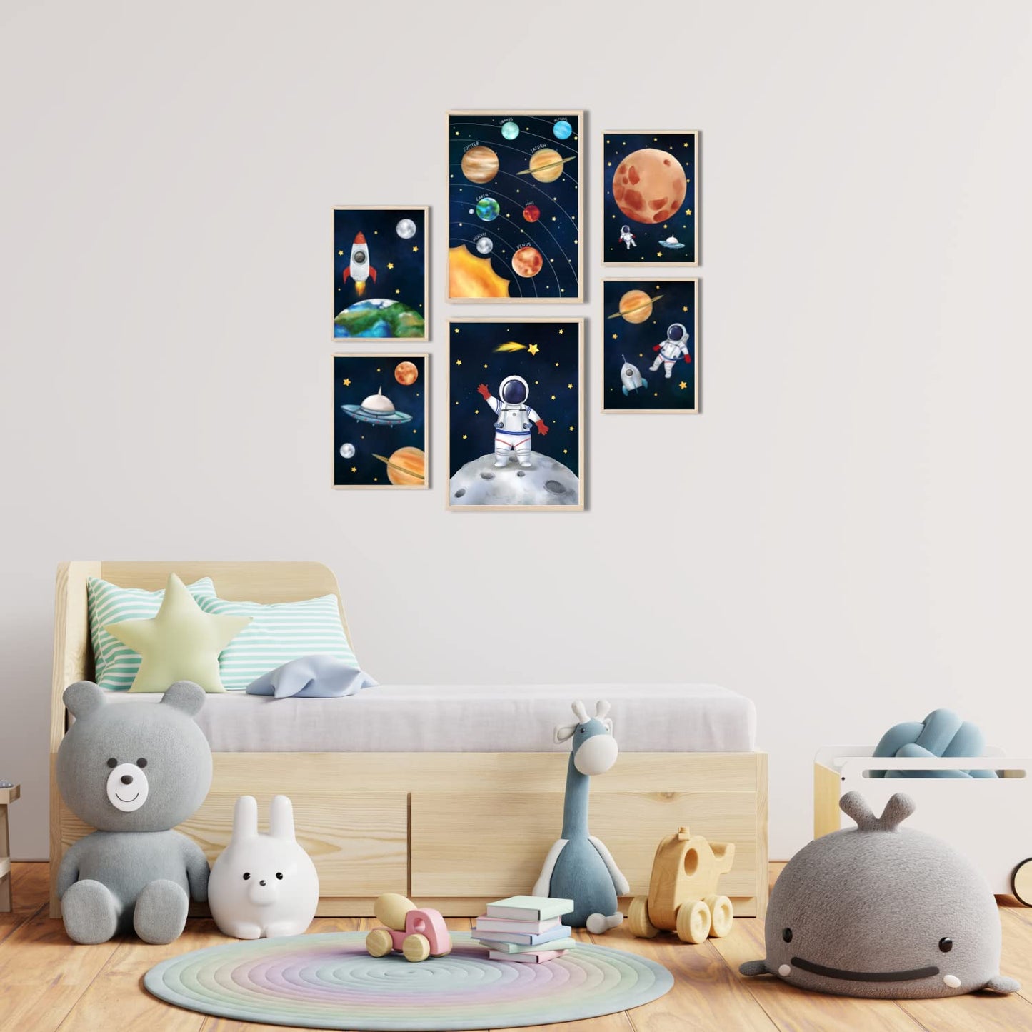 Kinderzimmerposter_Astronauten_A4_6er_Set_dunkel