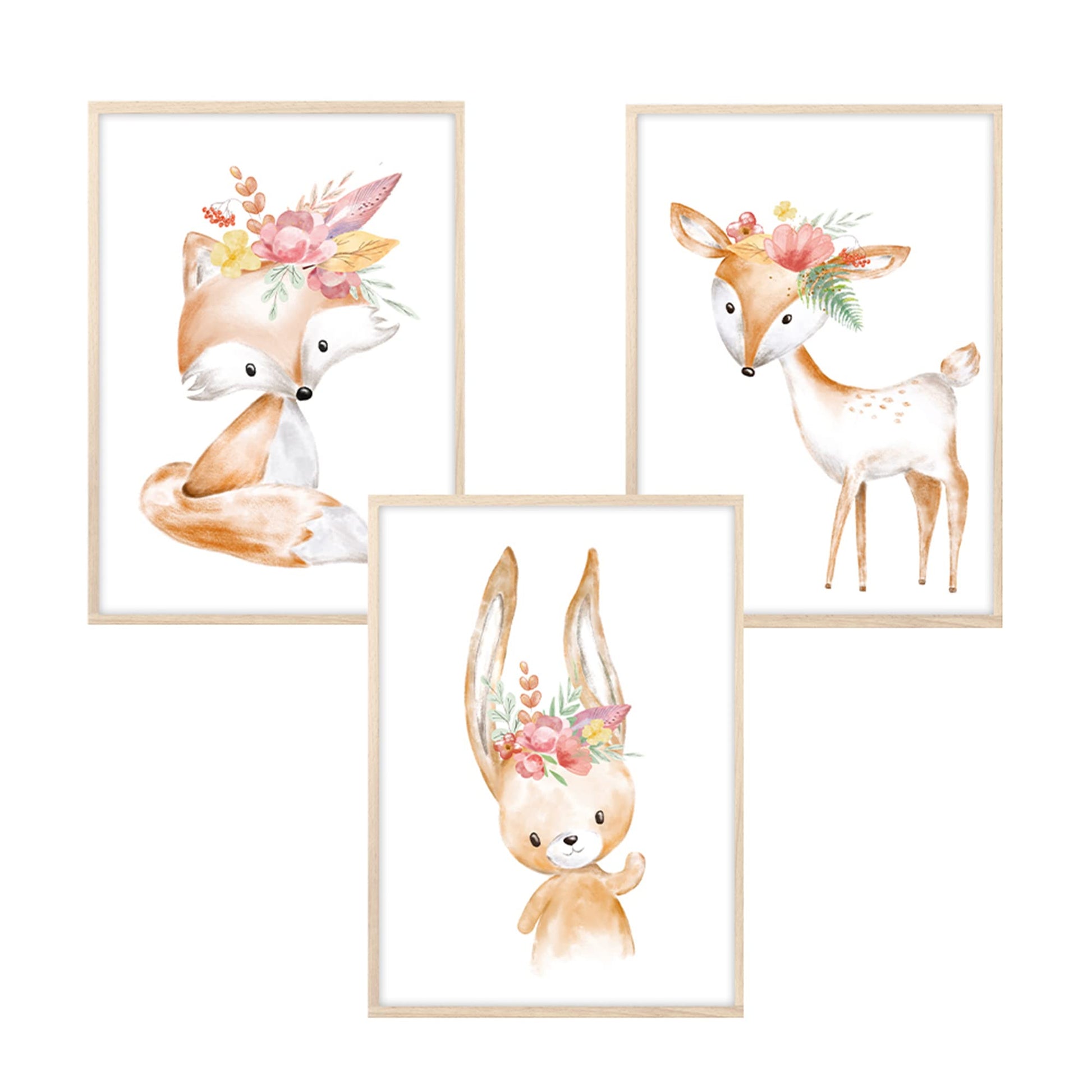 Kinderzimmerposter_boho_tiere_A4_3er_Set