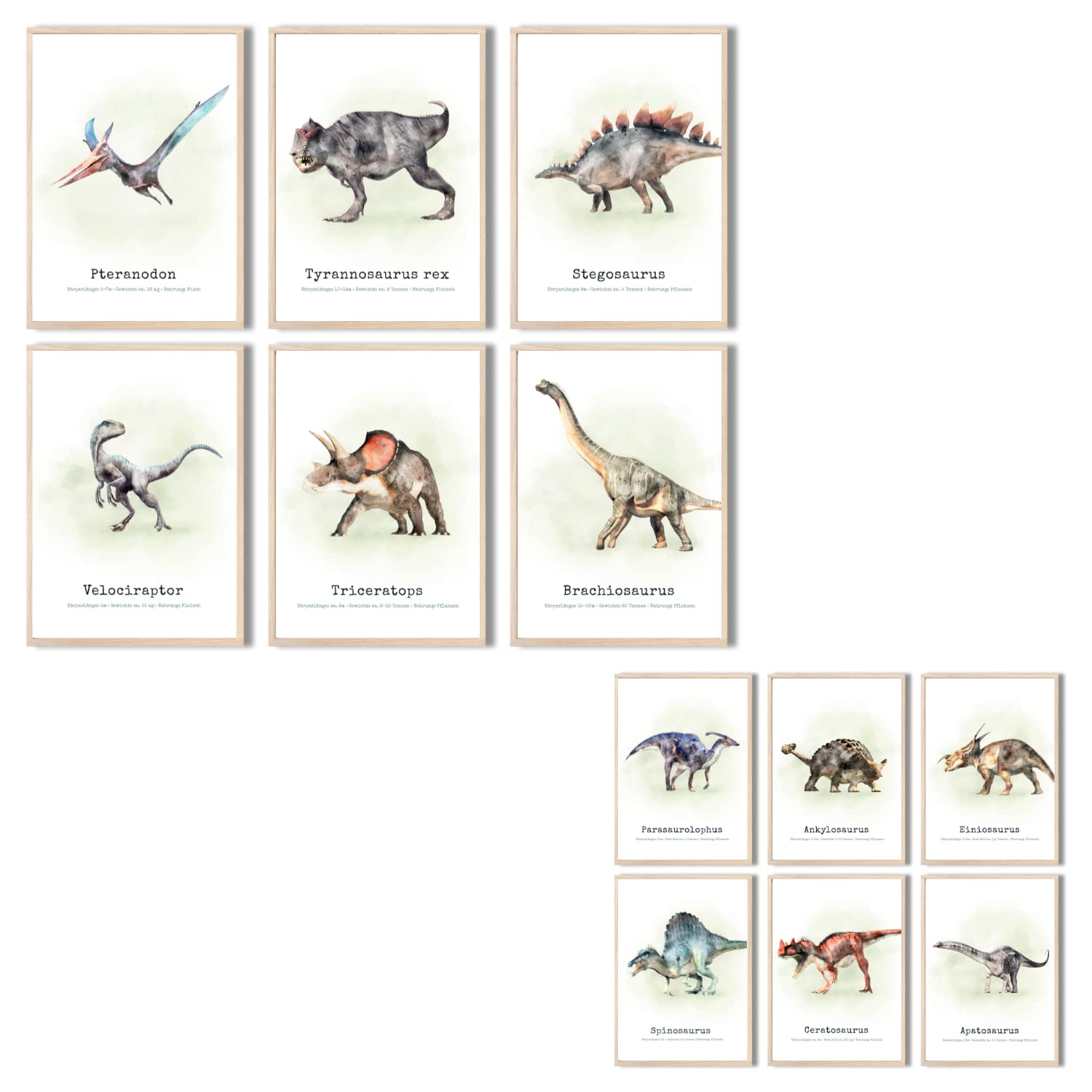 Kinderzimmerposter_Dinosaurier_6er_Set_doppelseitig