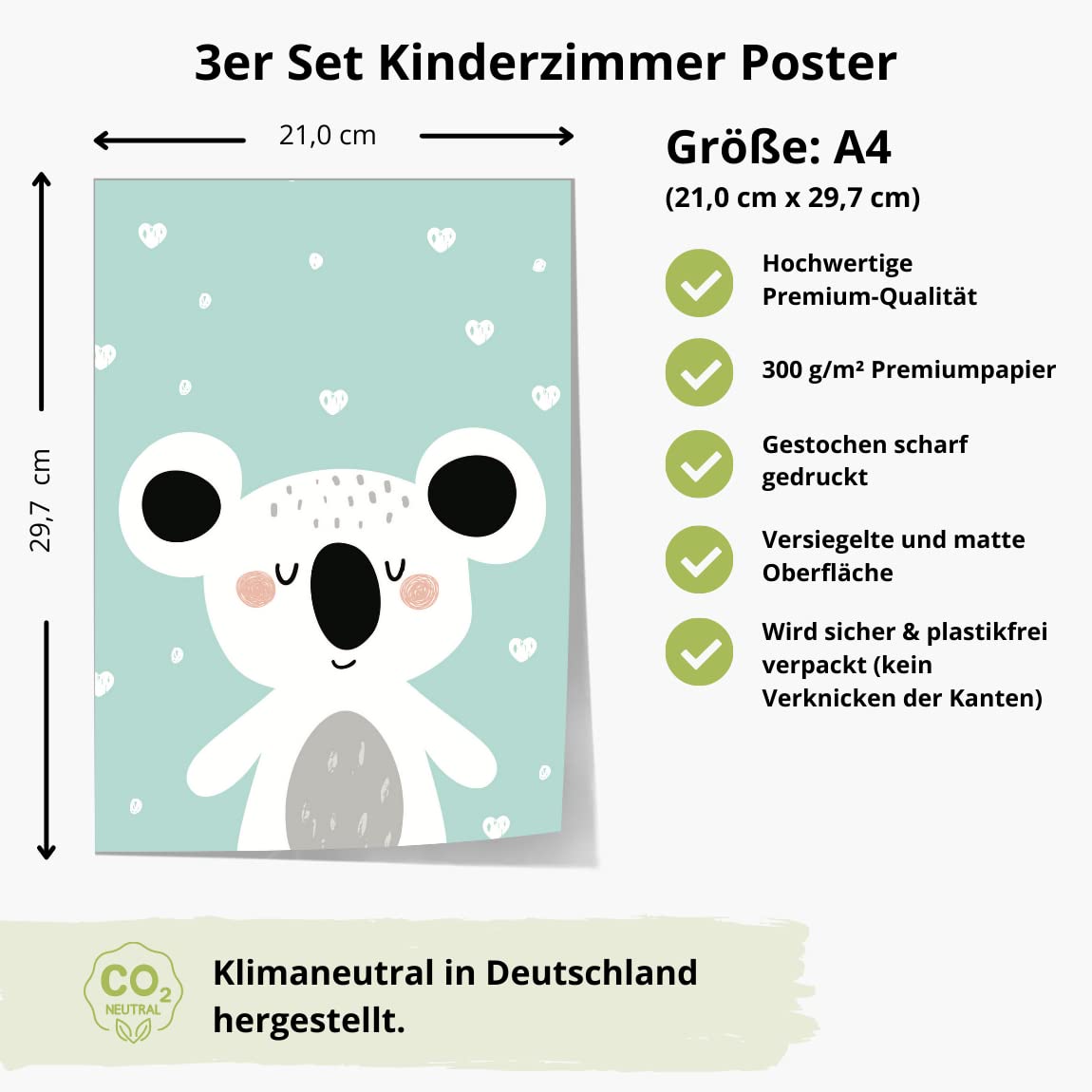 Kinderzimmerposter_Süße_freunde_mint_A4