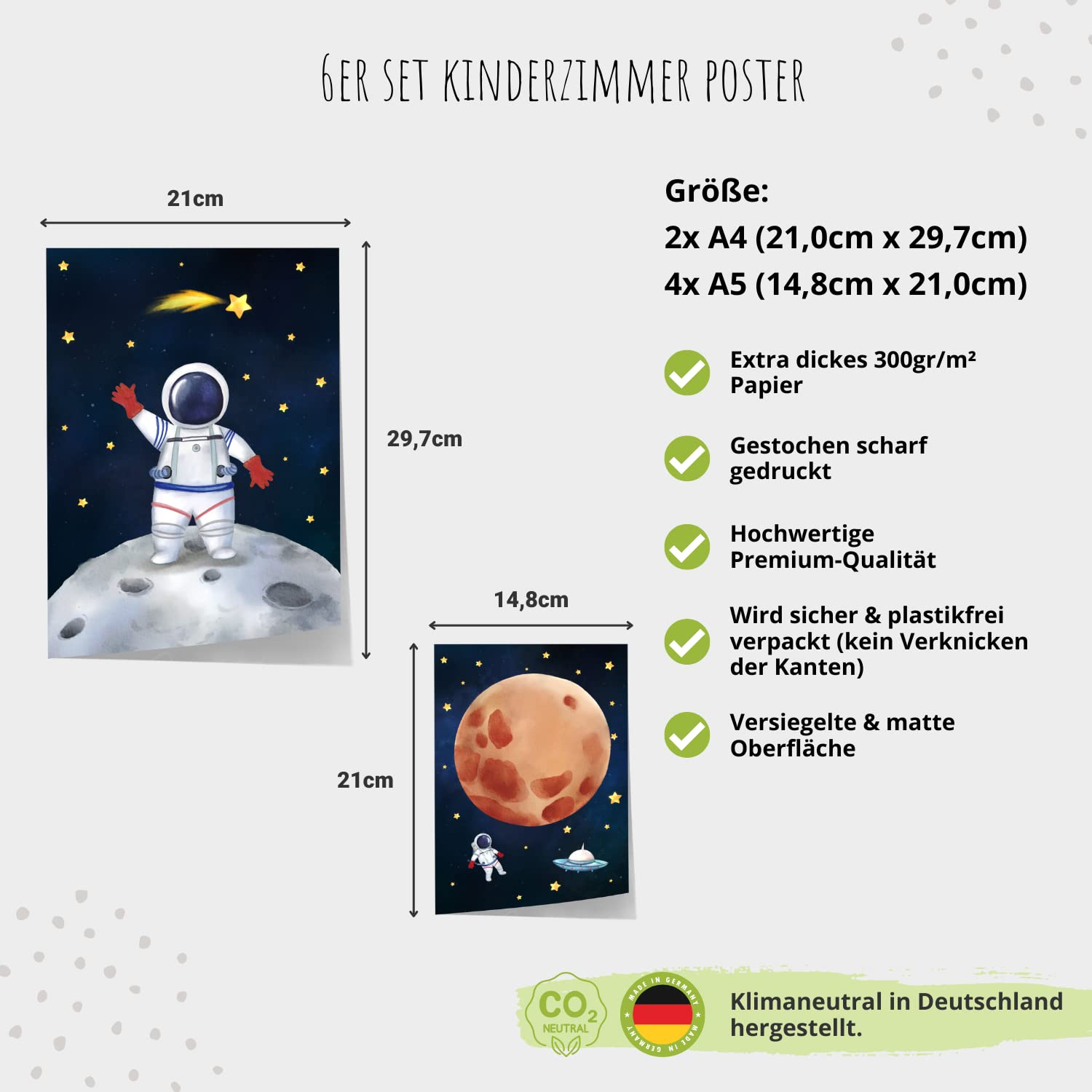 Kinderzimmerposter_Astronauten_A4_6er_Set_doppelseitig