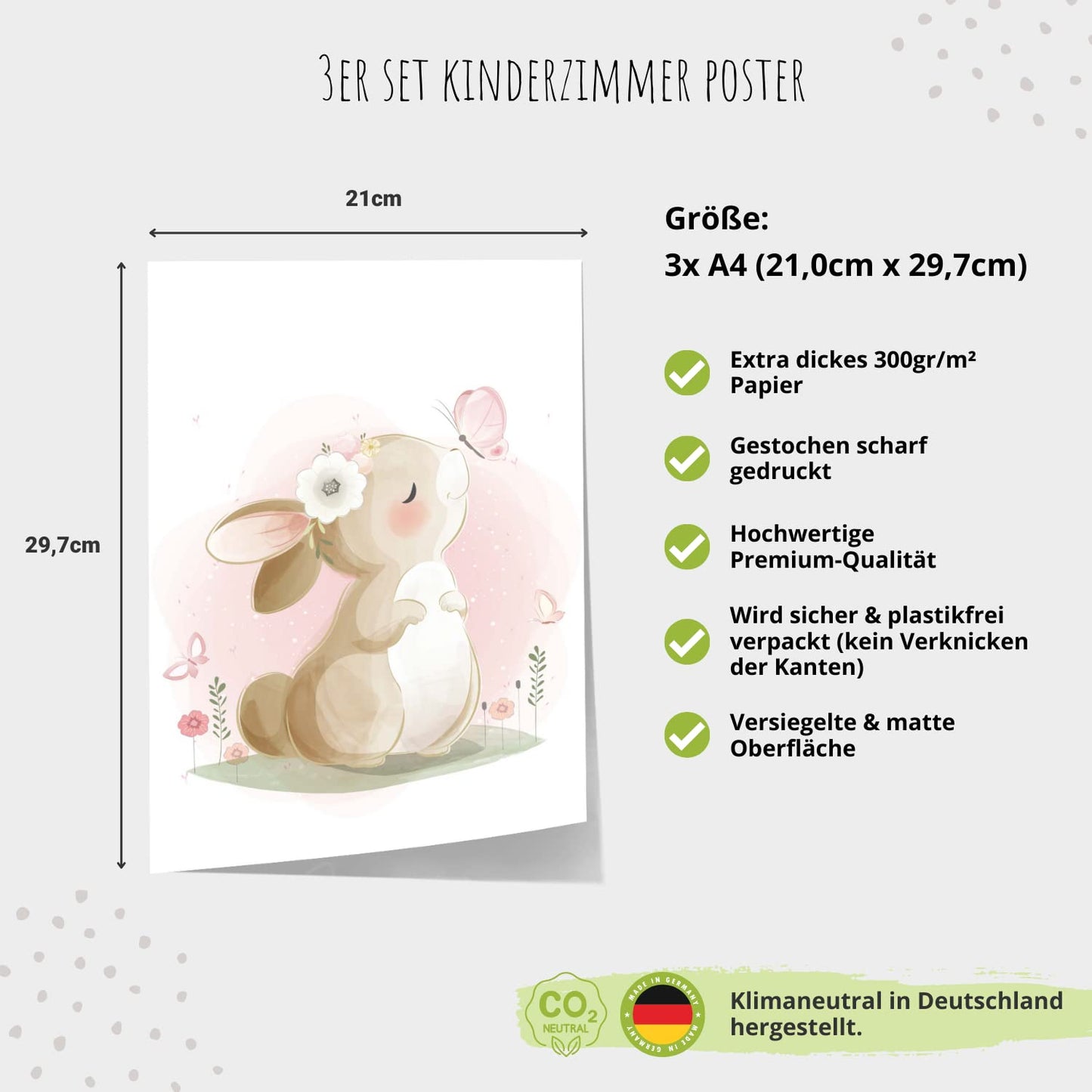 Kinderzimmerposter_Hase_Schmetterling_rosa_A4