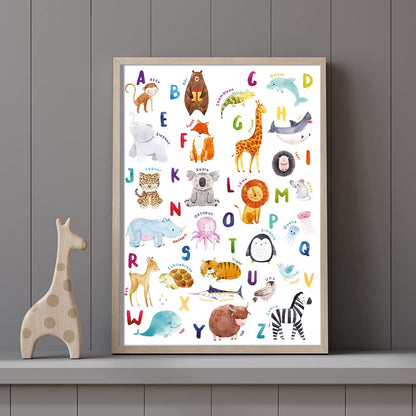 Kinderzimmerposter_Lernposter_Zahlen_ABC_bunt_A4_2er_Set