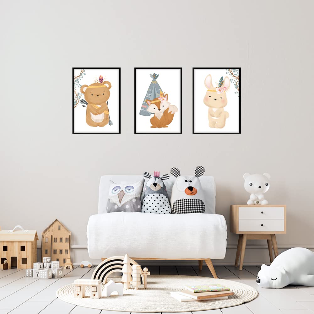 Kinderzimmerposter_boho_tiere_A4_3er_Set