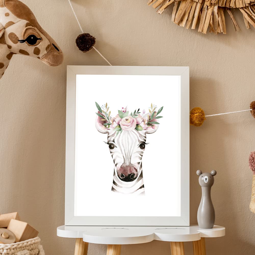 Kinderzimmerposter_Safari_Tiere_Kopfschmuck_A4_4er_Set