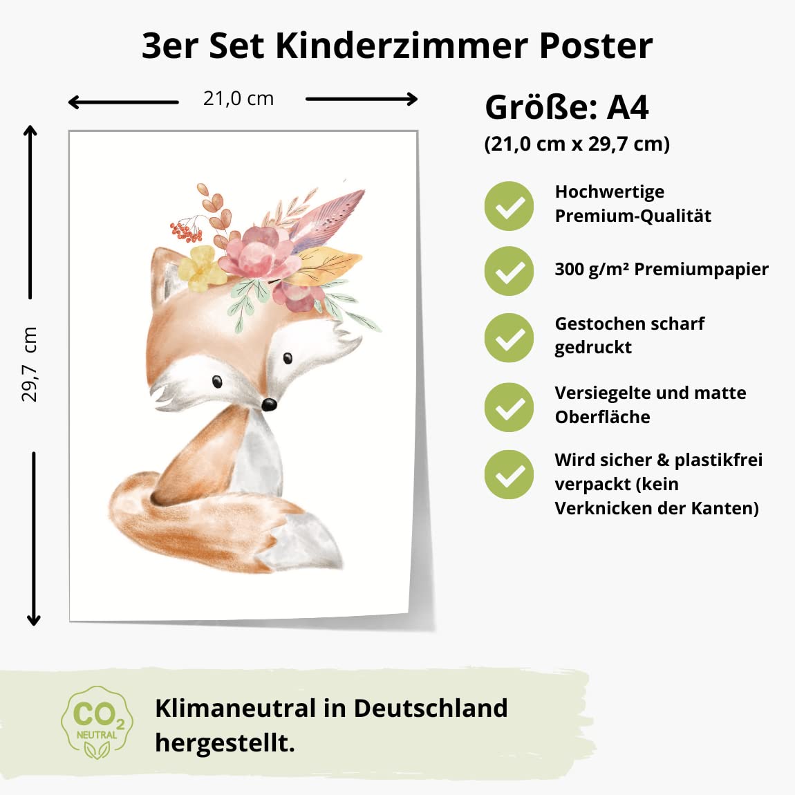 Kinderzimmerposter_boho_tiere_A4_3er_Set