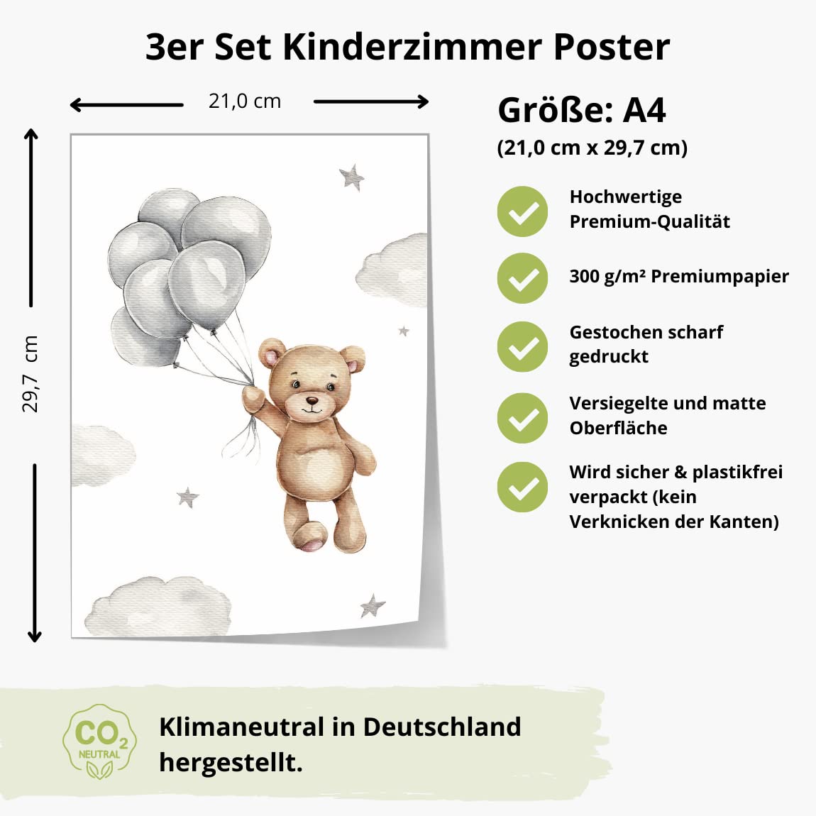 Kinderzimmerposter_Bär_Regenbogen_A4_beige