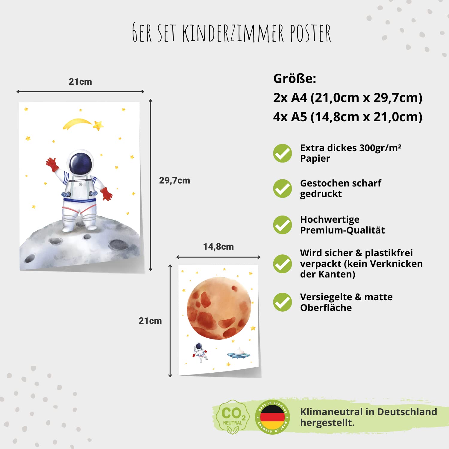 Kinderzimmerposter_Astronauten_A4_6er_Set_weiß