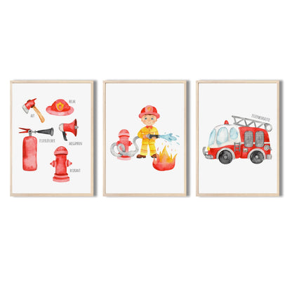 Kinderzimmerposter_Feuerwehr_A4_3er_Set