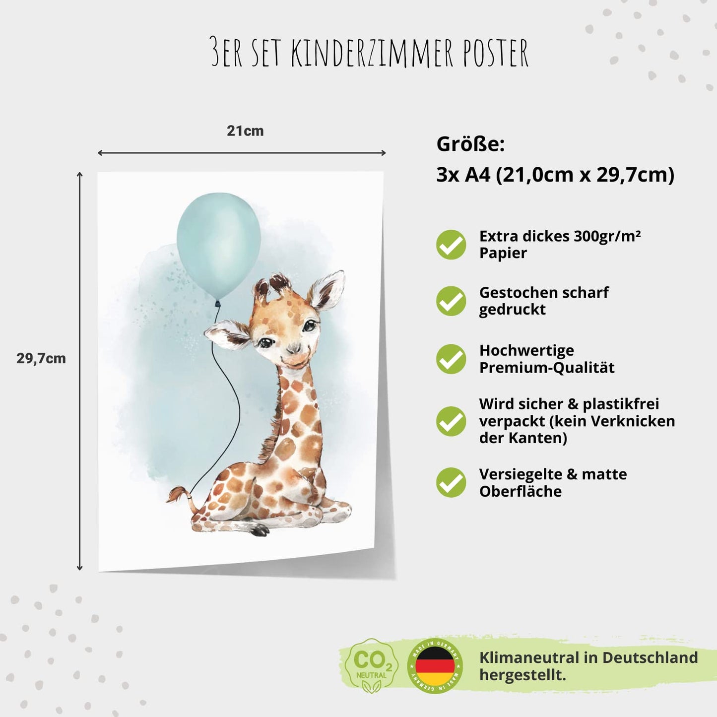 Kinderzimmerposter_Giraffe_Luftballon_Regenbogen_Spruch_mint