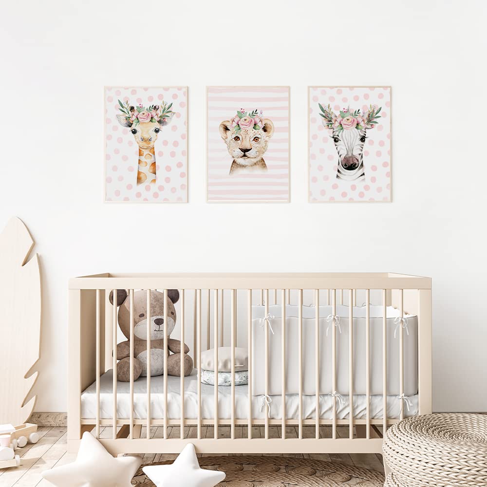 Kinderzimmerposter_Safari_Tiere_Kopfschmuck_A4_3er_Set