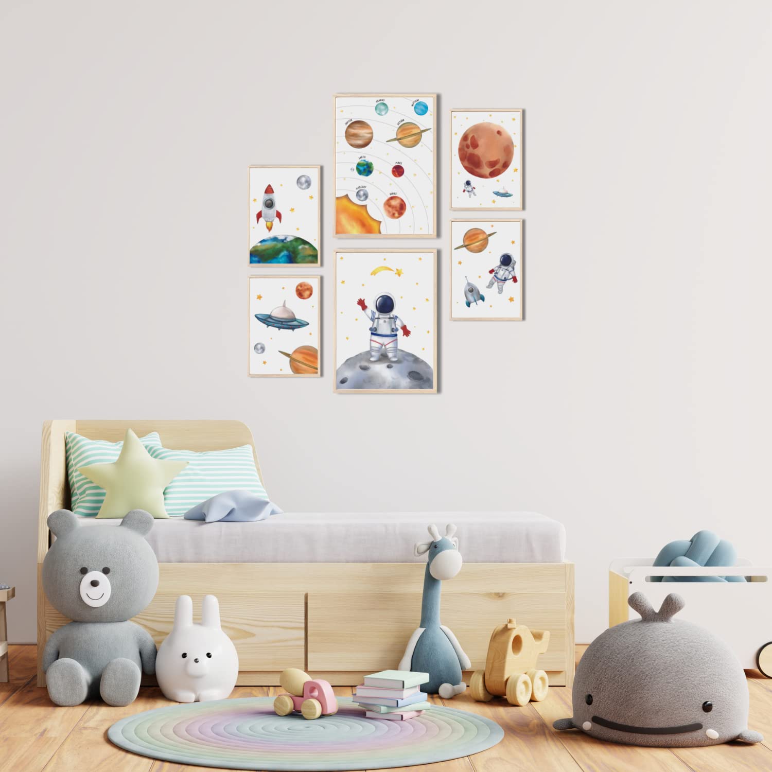 Kinderzimmerposter_Astronauten_A4_6er_Set_weiß