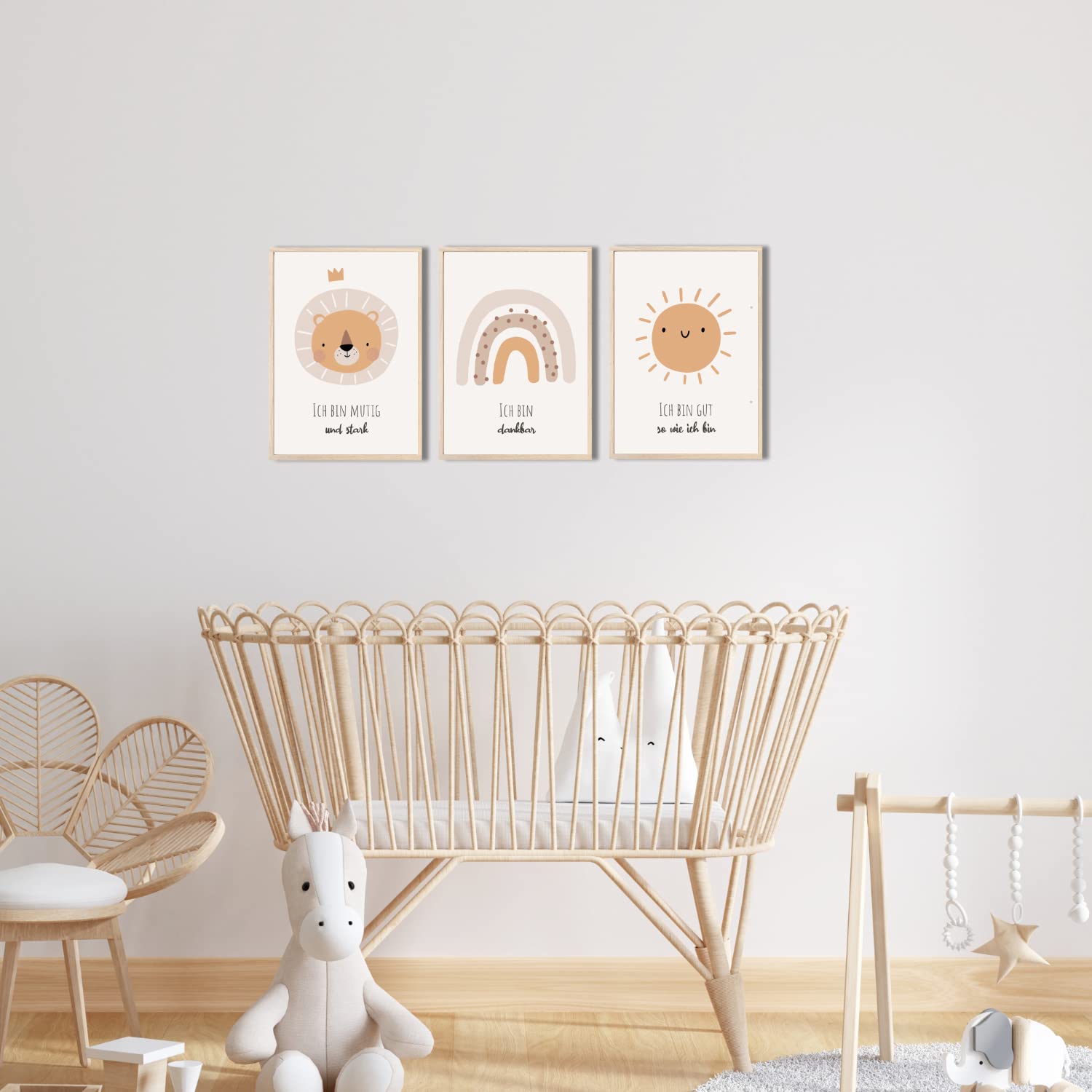 Kinderzimmerposter_Süße_Tiere_A4_3er_Set_beige