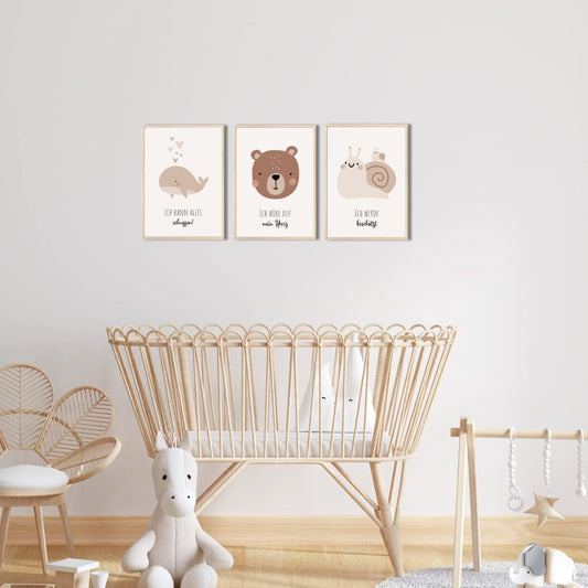 Kinderzimmerposter_Affirmationen_A4_3er_Set_beige