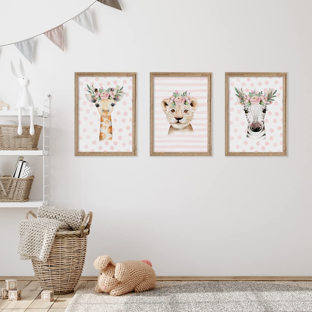 Kinderzimmerposter_Safari_Tiere_Kopfschmuck_A4_3er_Set