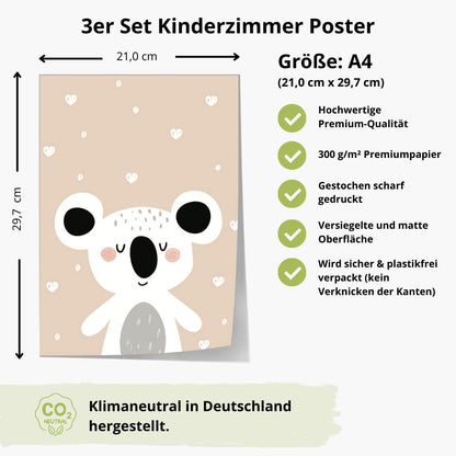 Kinderzimmerposter_Süße_freunde_beige_A4