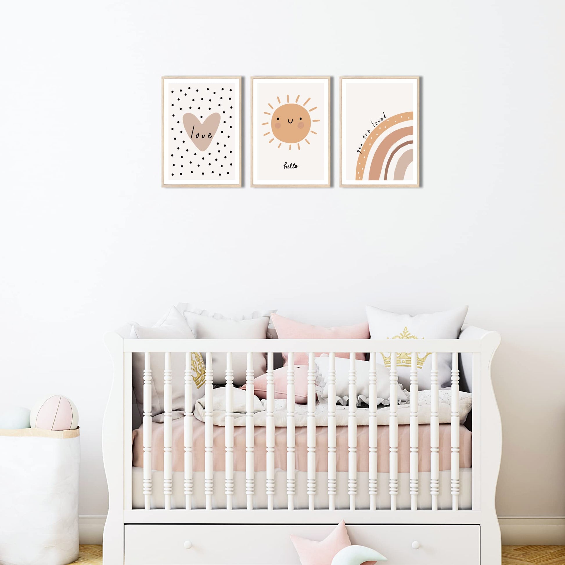 Kinderzimmerposter_Sonne_Regenbogen_beige_boho