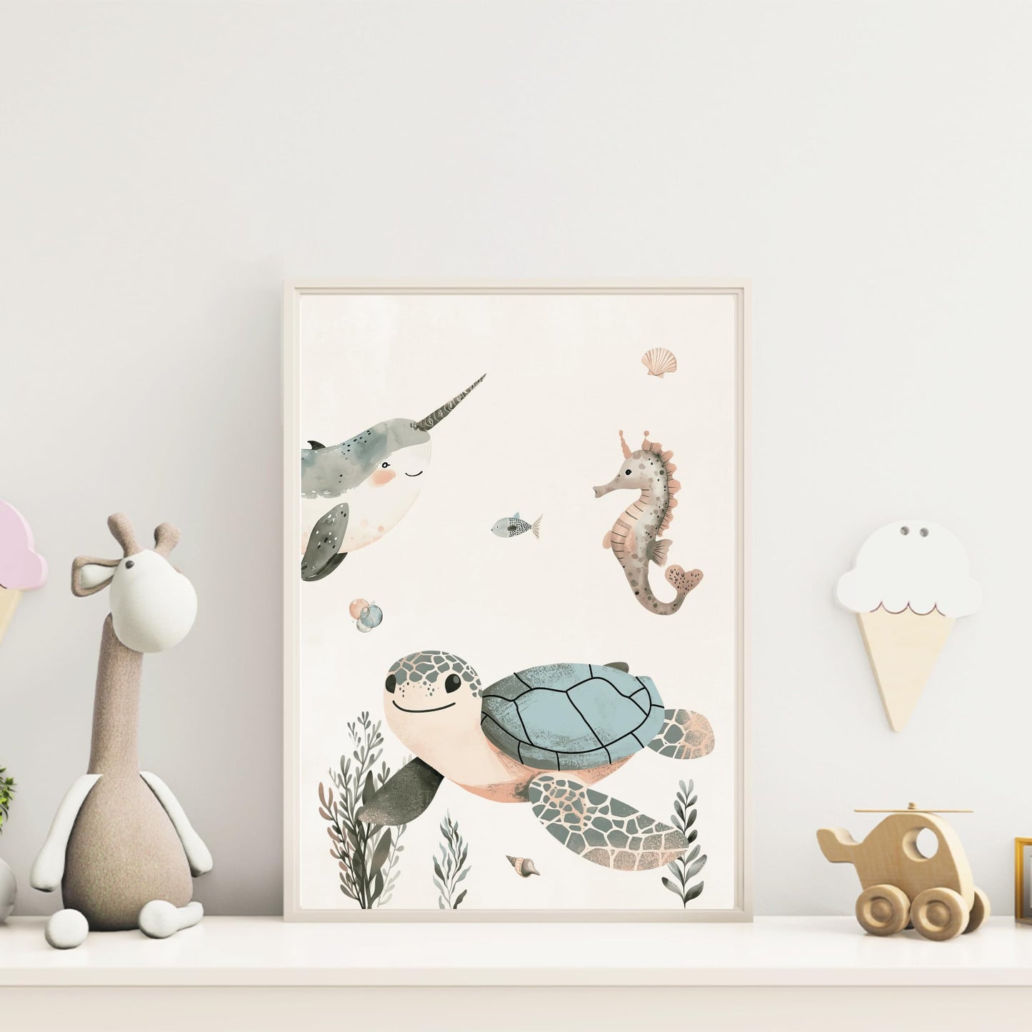 Kinderzimmerposter_Unterwasserwelt_A4_3er_Set_beige