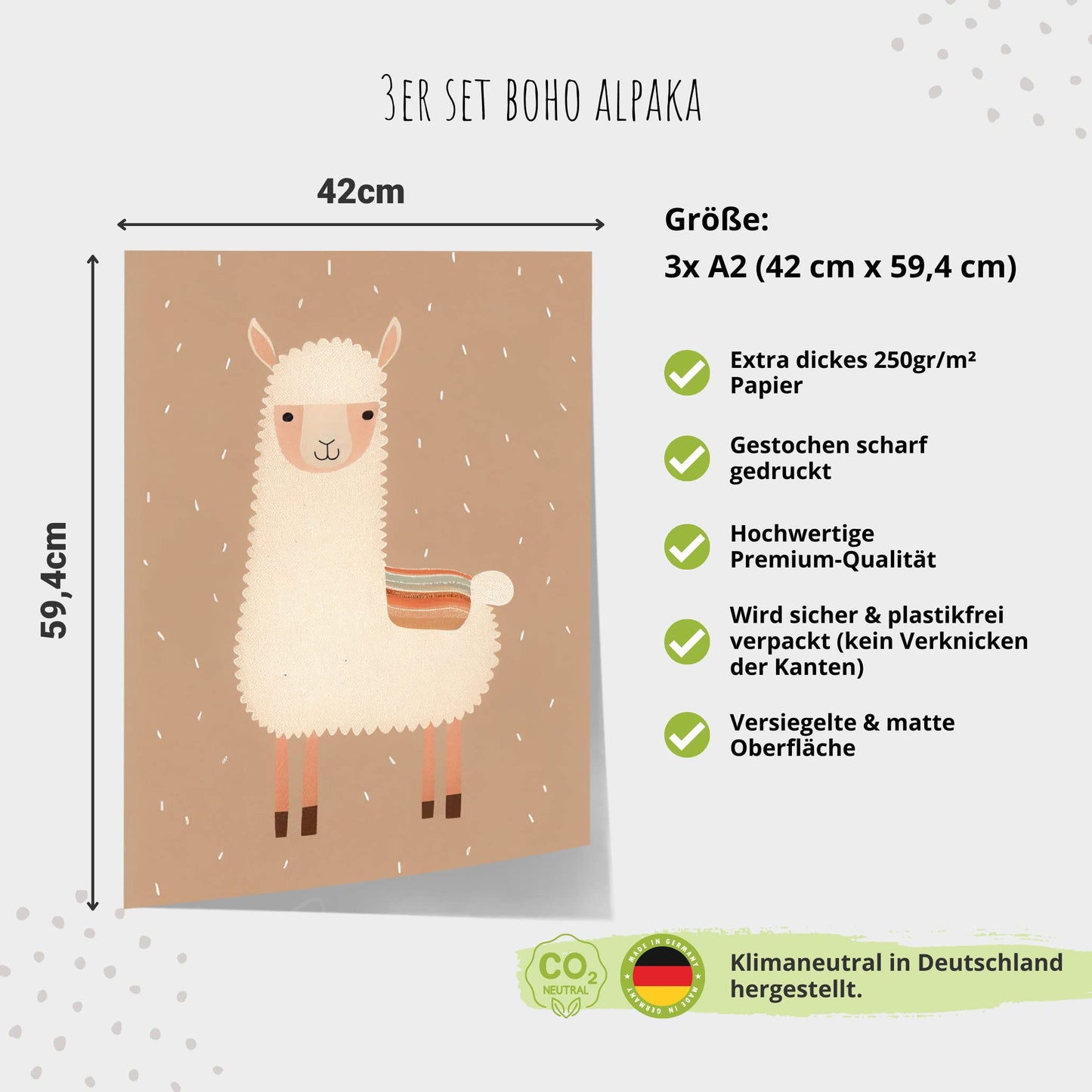 Kinderzimmerposter_Alpaka_A2_3er_Set_braun