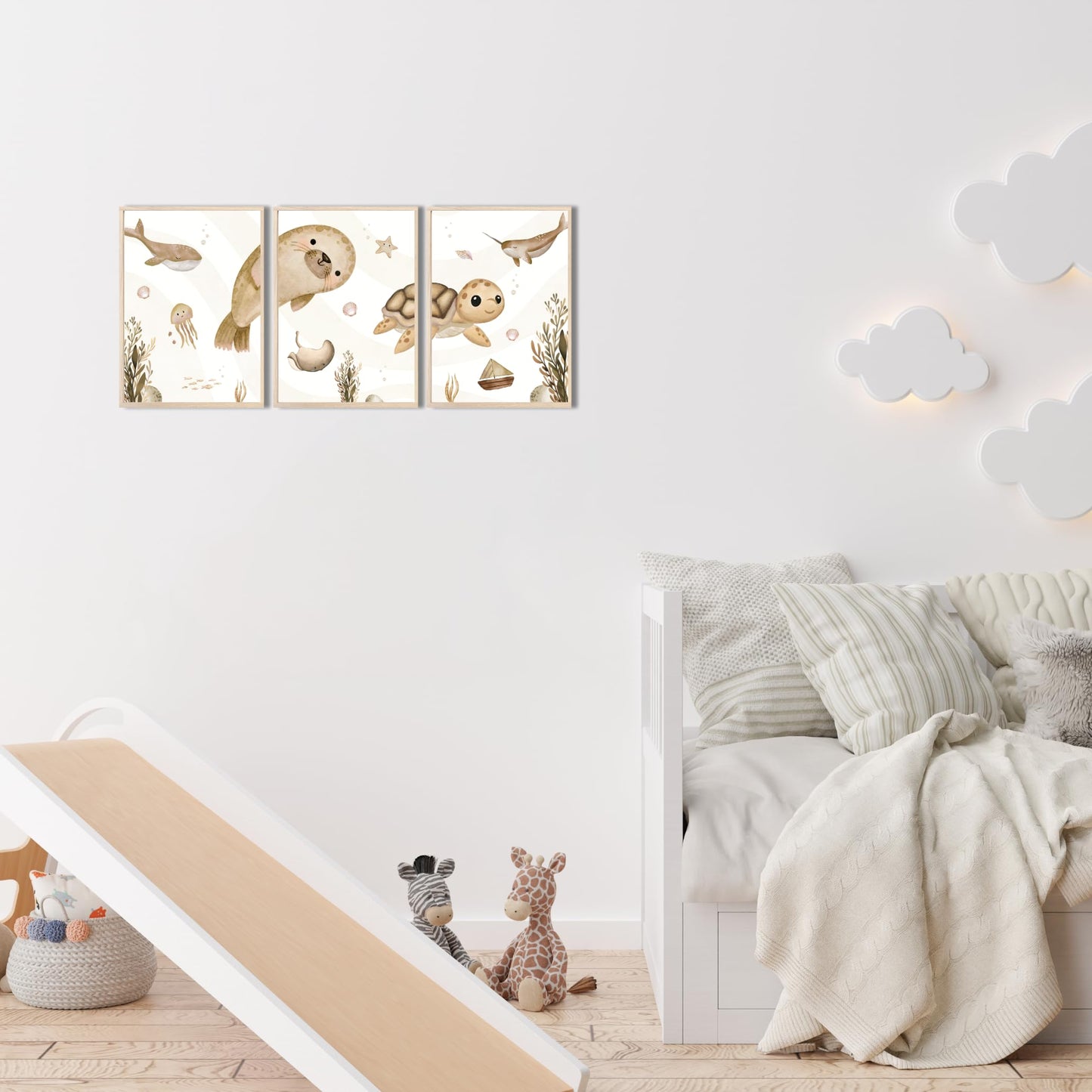 Kinderzimmerposter_Unterwasserwelt_A4_3er_Set_beige