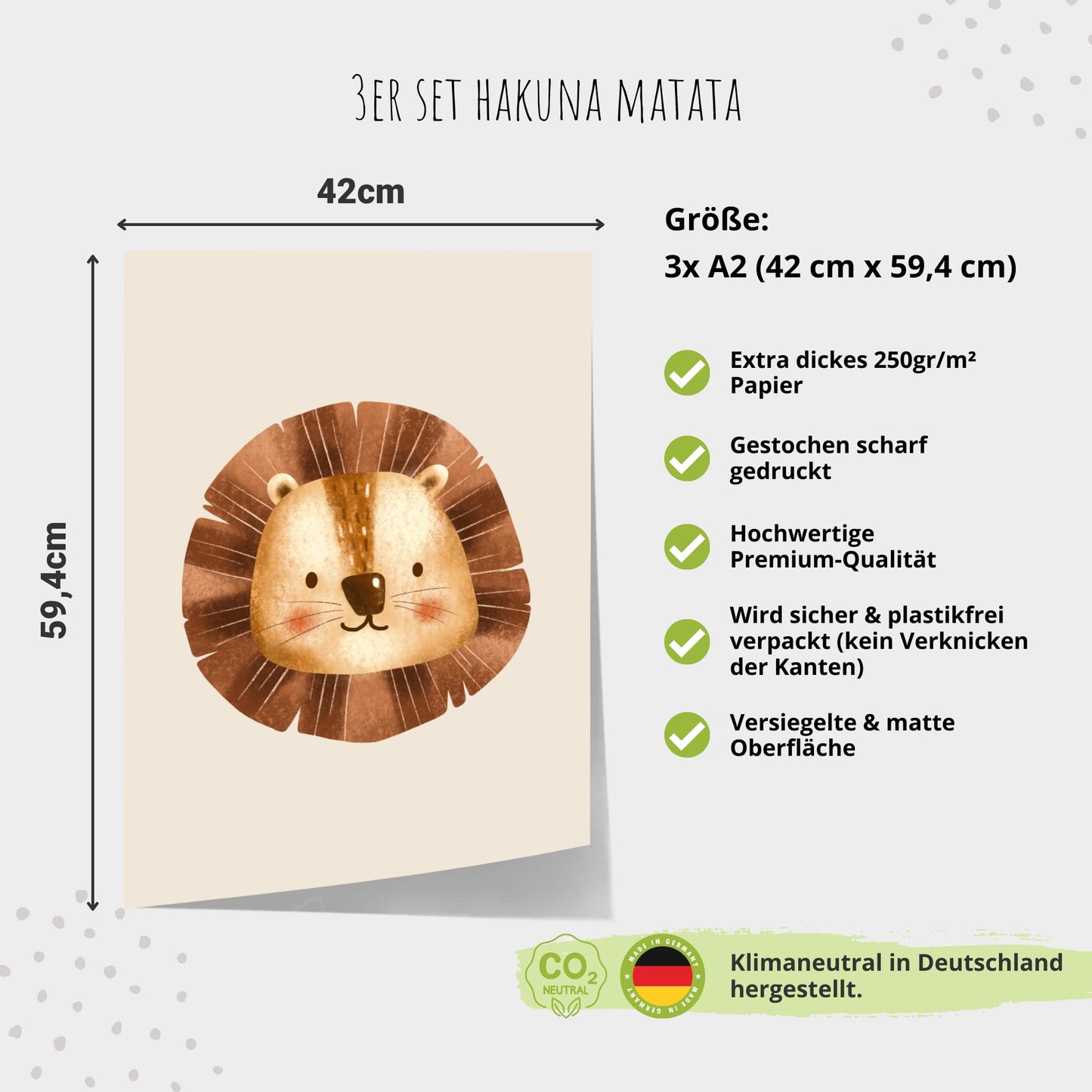 Kinderzimmerposter_Löwe_Hakuna_Matata_beige_A2