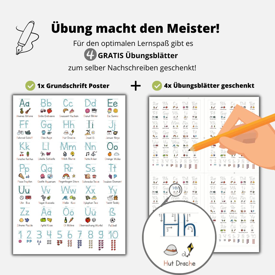 Kinderzimmerposter_Lernposter_Grundschrift_blau_A2