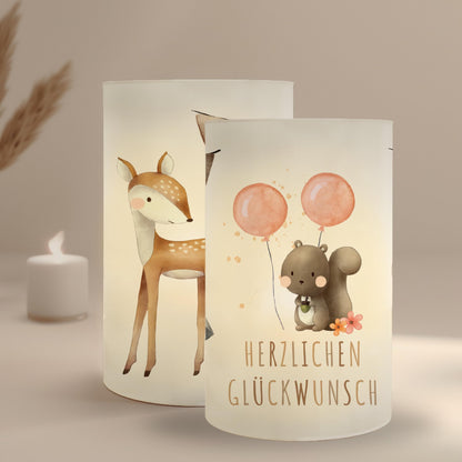 Windlichtbanderolen_Geburtstag_süße_Tiere_beige