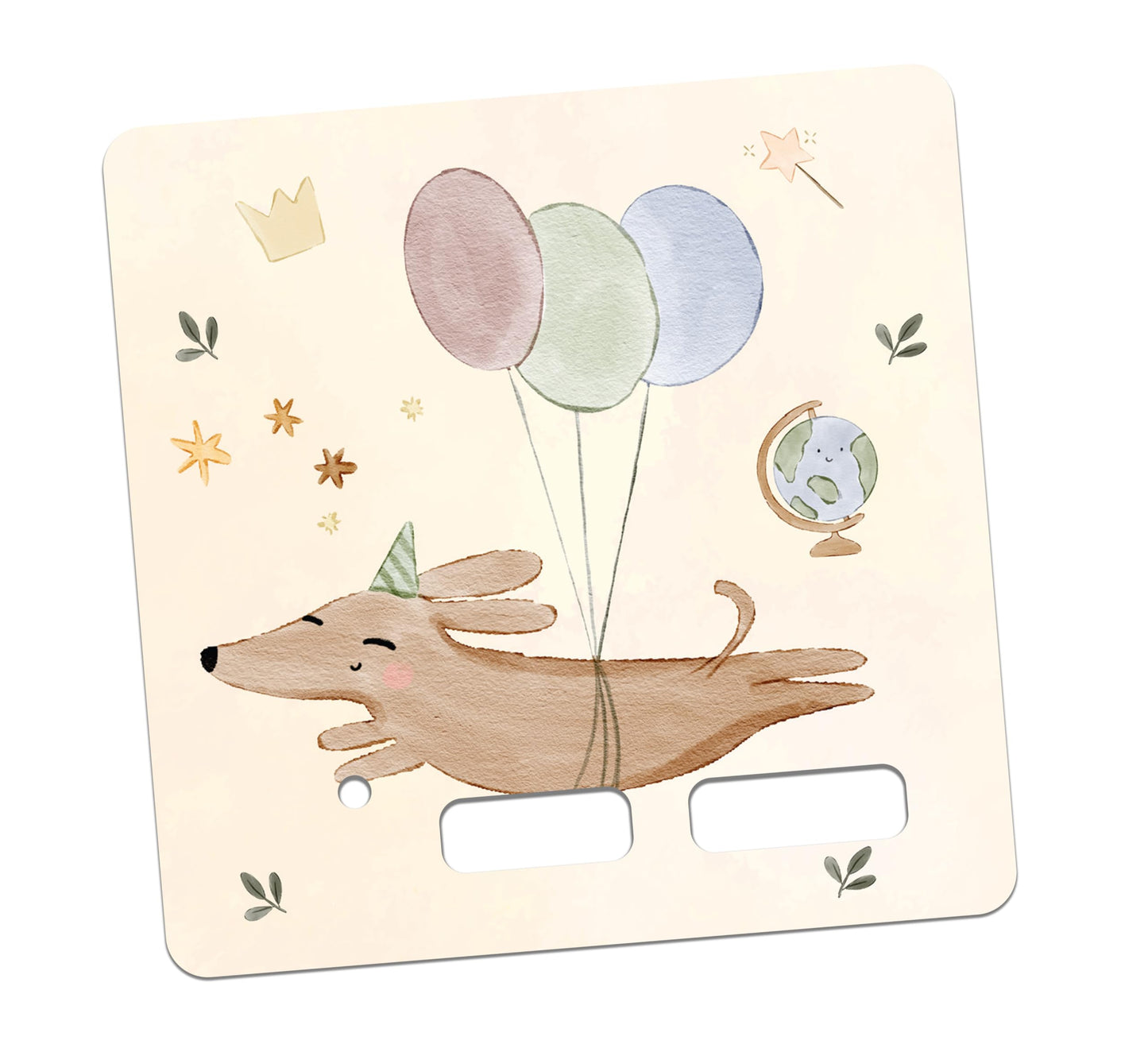 Toniebox_sticker_beige_Hund_Luftballons_boho