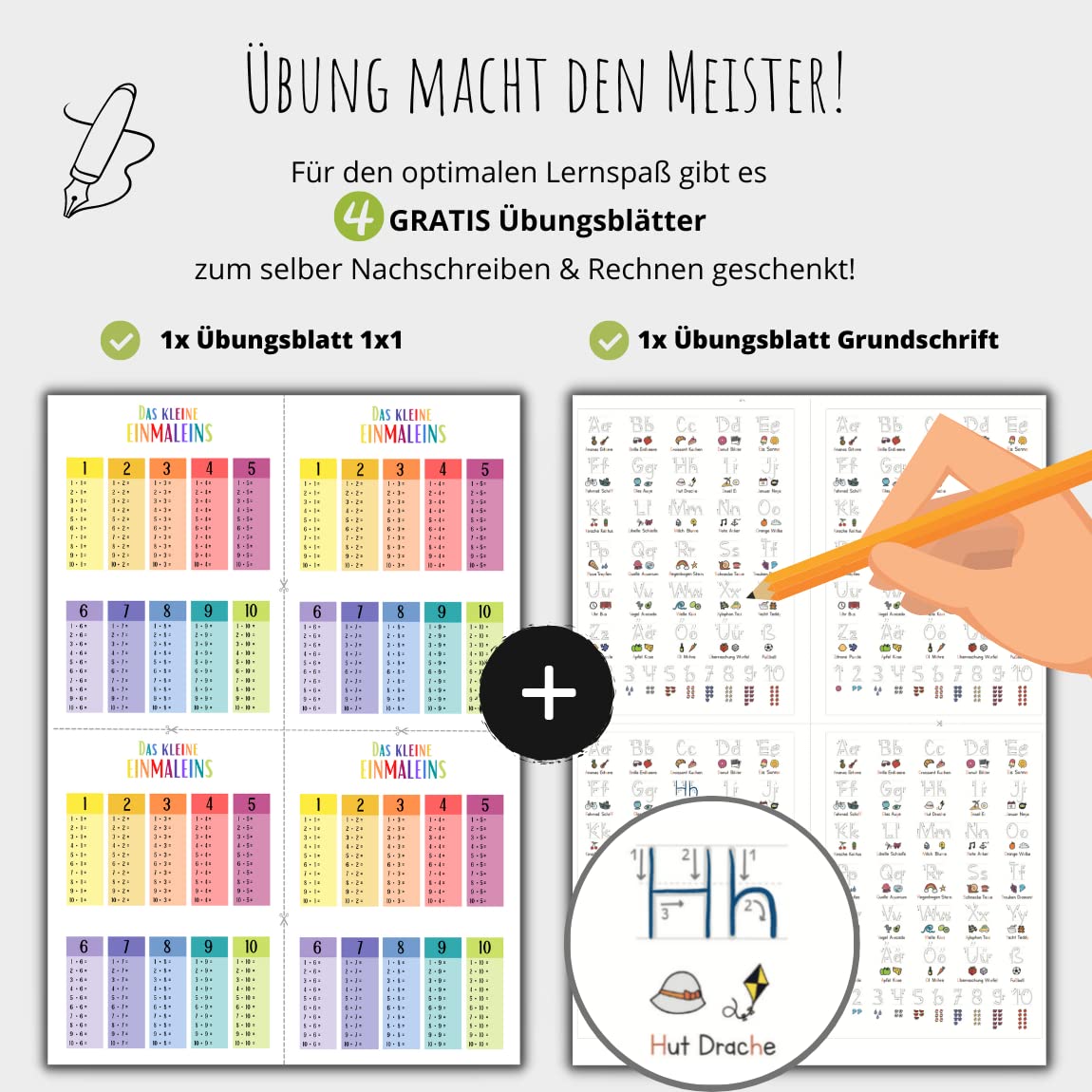 Kinderzimmerposter_Lernposter_Einmaleins_Grundschrift_blau_A2_2er_Set