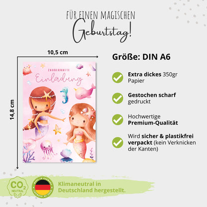 Einladungskarten_Kindergeburtstag_Meerjungfrauen_pink