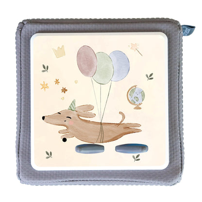 Toniebox_sticker_beige_Hund_Luftballons_boho