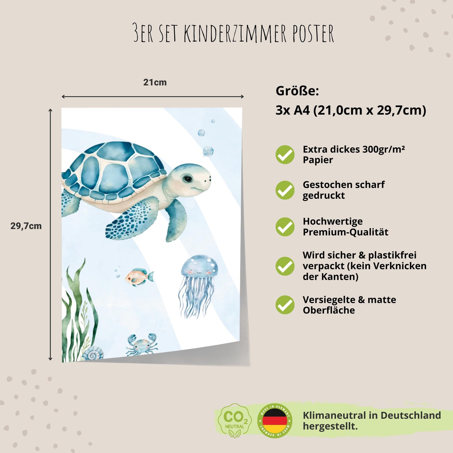 Kinderzimmerposter_Unterwasserwelt_A4_3er_Set