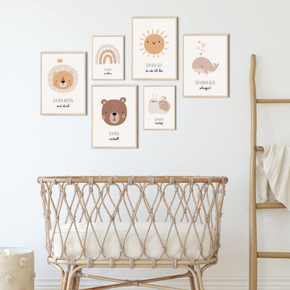 Kinderzimmerposter_Affirmationen_A4_A5_6er_Set_beige