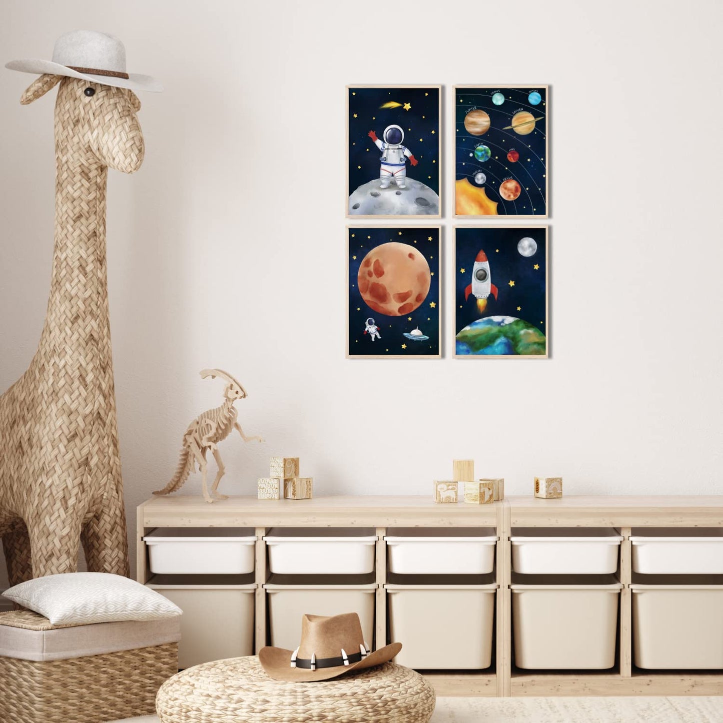 Kinderzimmerposter_Astronauten_A4_4er_Set