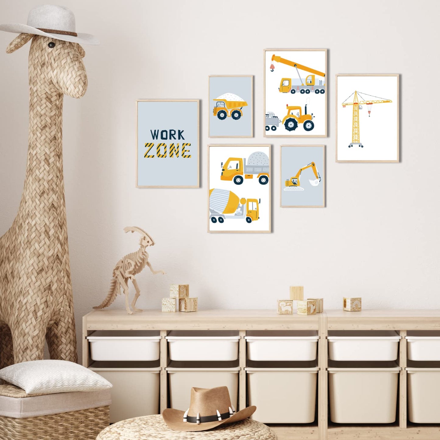 Kinderzimmerposter_Bagger_A4_A5_6er_Set