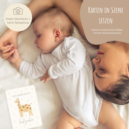 50_Meilensteinkarten_Baby_Dein_erstes_Jahr_boho_beige