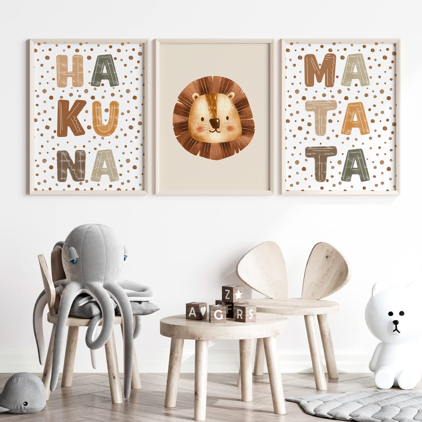 Kinderzimmerposter_Löwe_Hakuna_Matata_beige_A2